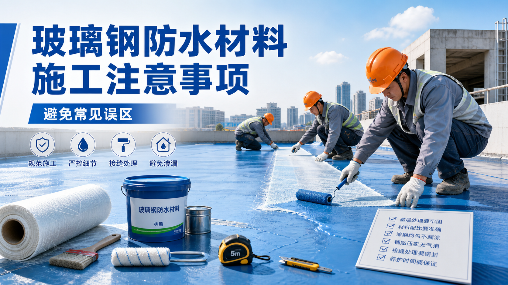 玻璃钢防水材料施工注意事项，避免常见误区 营口 版